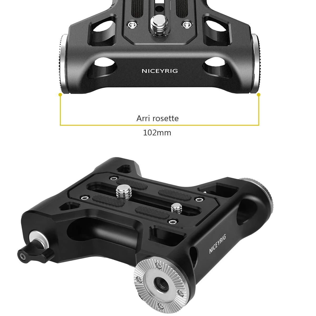 NICEYRIG NICEYRIG Camera Baseplate with Rosette Mount, 15mm Rod Base Plate Applicable for Sony FS5 FS7 FX9, RED DSMC2, KINEFINITY Cinema Camcorder - 401