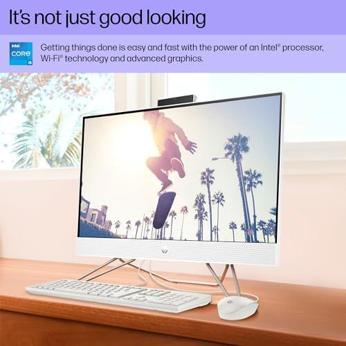 HP HP 24 inch All-in-One Desktop PC, FHD Display, Intel Core i5-1235U, 8 GB SDRAM, 256 GB SSD, Intel UHD Graphics, Windows 11 Home, 24-cb1210 (2024)