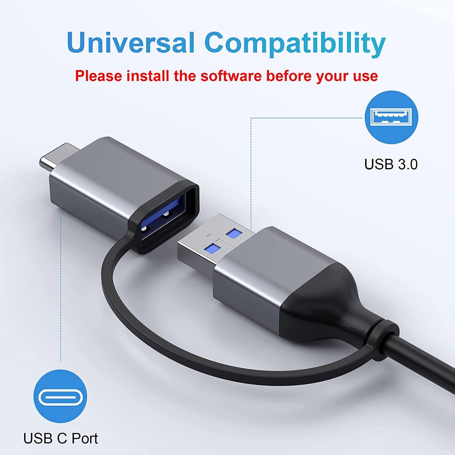 LIONWEI LIONWEI USB 3.0 to Dual HDMI Docking Station for Windows & macOS, USB C Adapter 2 Monitor Splitter for MacBook Pro/Air/M1/M2/Dell/HP/Lenovo/Surface
