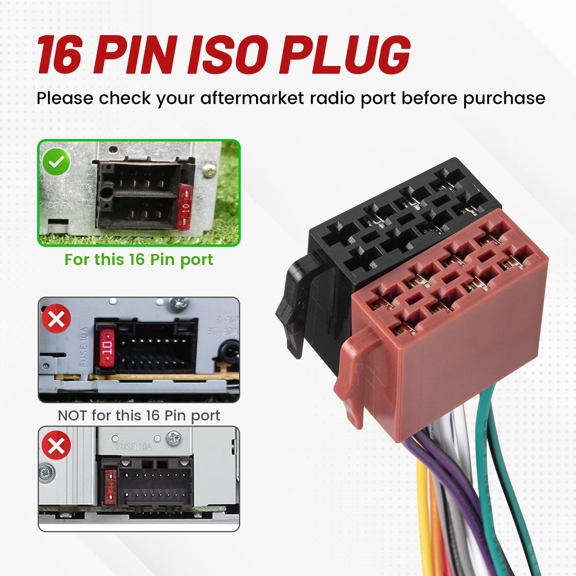 RED WOLF RED WOLF Car Radio ISO Wiring Harness Compatible with Toyota 2005-2020 Tacoma, 1996-2009 RAV4, 2004-2018 Tundra, Subaru 2014-2019 WRX Forester Non JBL System Aftermarket Stereo ISO Wire Cable Plug
