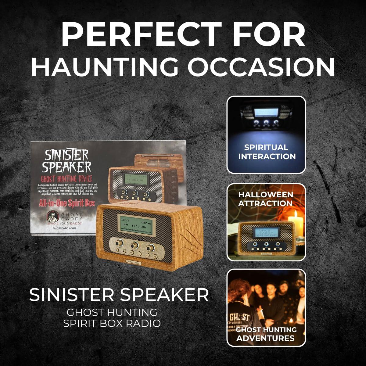 US Ghost Adventures Sinister Speaker Spirit Box Dual EVP Recorder & Bluetooth Ghost Box | Paranormal Activity Detector with AM/FM/SW Sweep | Vintage-Inspired Design