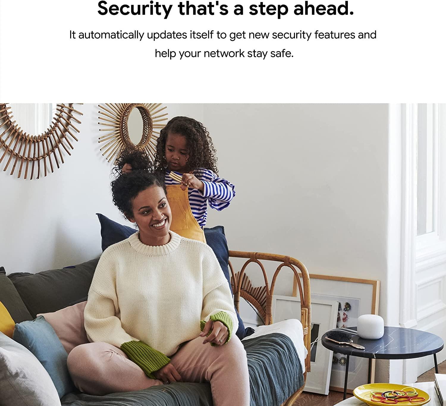 Google Nest WiFi Router and 2 Points - WiFi Extender with Smart Speaker - Works with Google WiFi (3 Pack) White