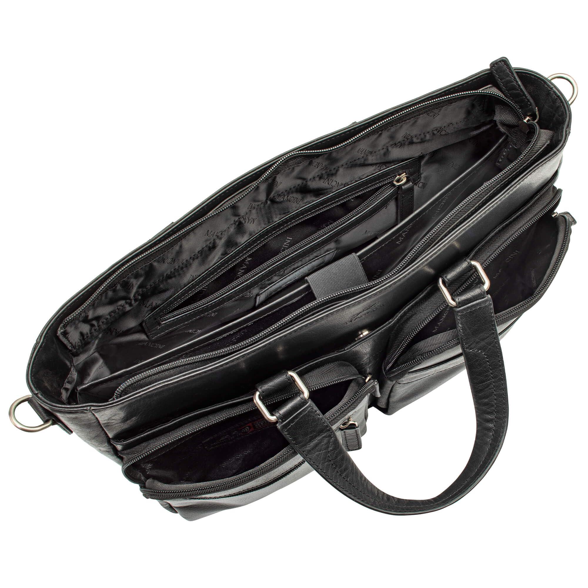 Mancini Mancini Buffalo Tote for 14 laptop, Black, Black