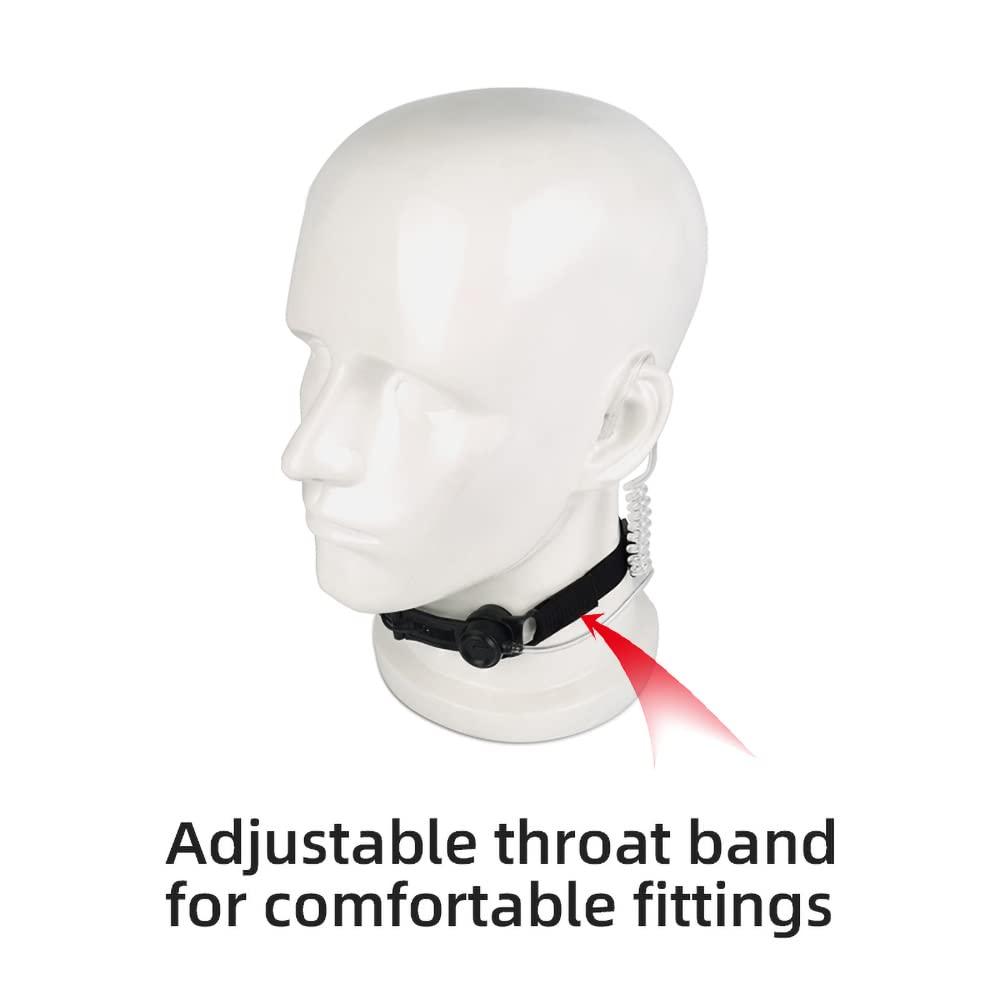 BANDARICOMM BANDARICOMM Tactical Throat Mic Headset for Military, Tactical Laryngophone Earpiece Covert Acoustic Earpiece for Motorola Walkie Talkie Two Way Radios