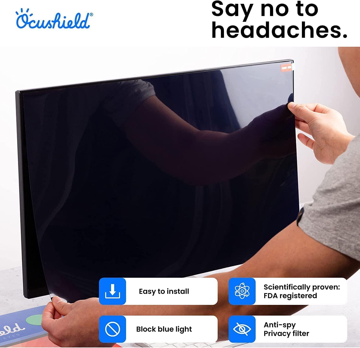 Ocushield Ocushield 23\" (16:9) Anti Blue Light Screen Protector with Privacy Filter for Laptops and Computer Monitors - Anti-Glare - Easy Install - Anti-Fingerprint - Reduce Eye Fatigue (527 x 296 mm)