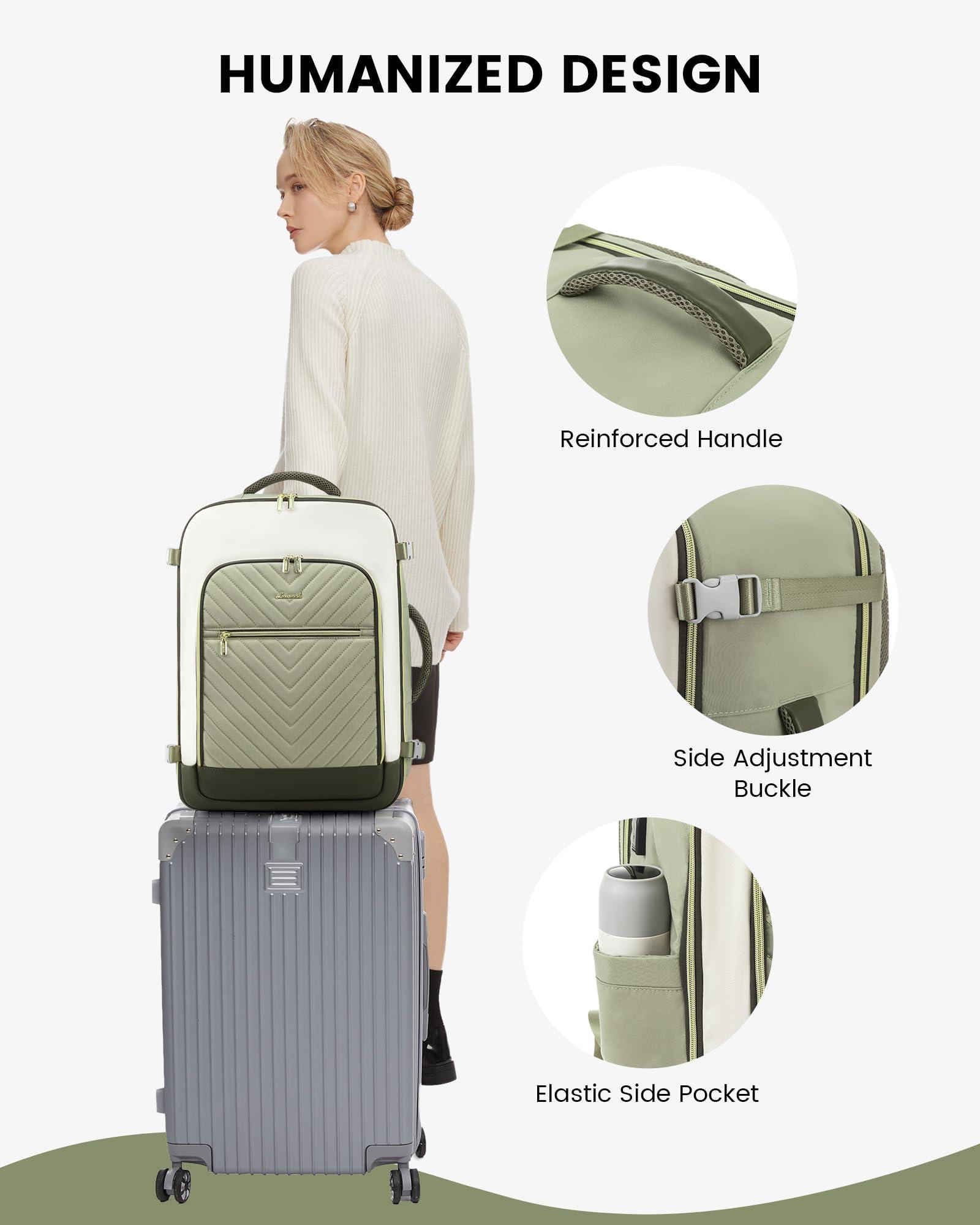 LOVEVOOK LOVEVOOK Large Travel Backpack for Women, 50L Carry on Backpack Airplane Approved, TSA Personal Item Travel Bag for Women fits 18" Laptop, Waterproof Carry on Bags for airplanes with 3 Packing Cubes