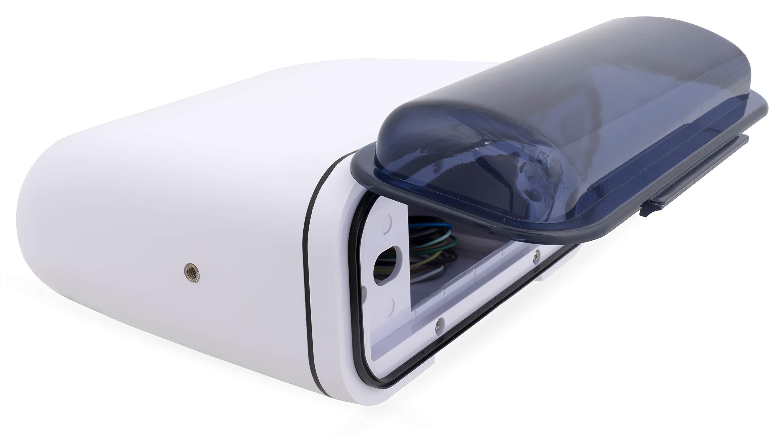 BELVA Belva BMRC6W White Fully Enclosed Marine Radio Cover/Radio Splash Guard for Deck or Overhead Installs, Water-Resistant with Flip-up Style