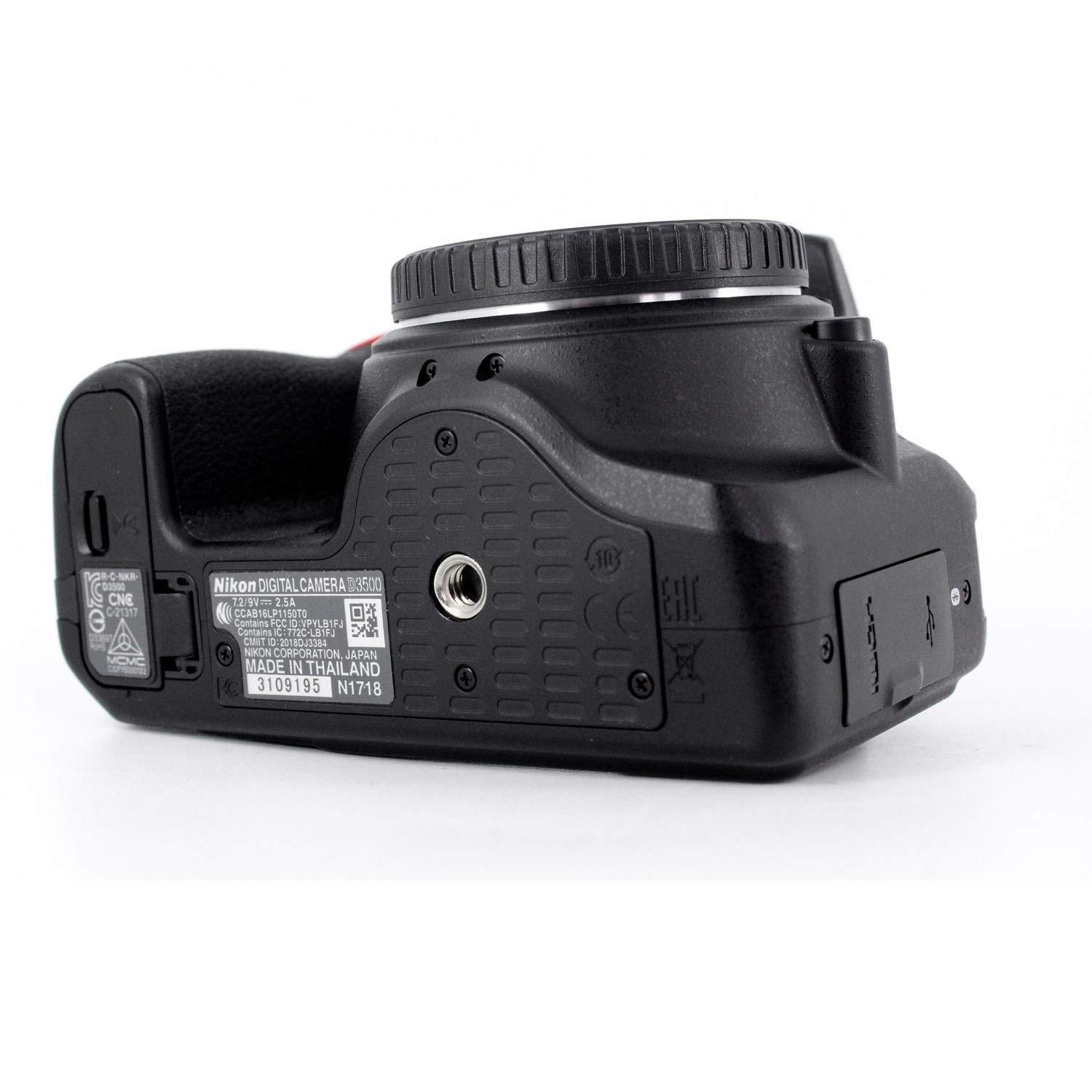 Nikon Nikon D3500 w/AF-P DX NIKKOR 18-55mm f/3.5-5.6G VR + 32GB Memory Bundle (Renewed)