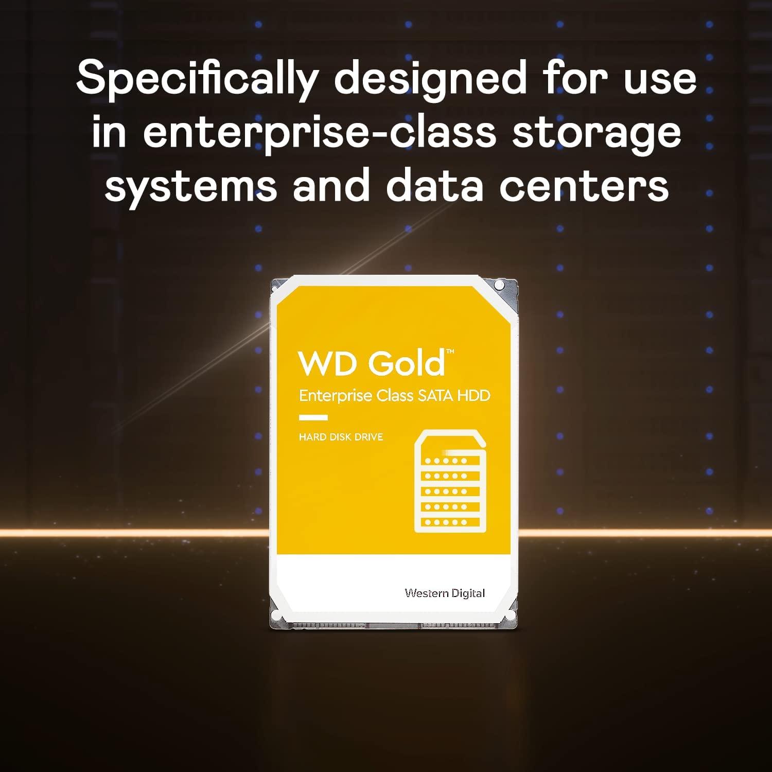Western Digital Western Digital 18TB WD Gold Enterprise Class Internal Hard Drive - 7200 RPM Class, SATA 6 Gb/s, 512 MB Cache, 3.5" - WD181KRYZ (Renewed)