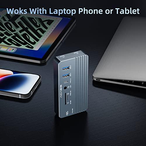 ACASIS USB C Laptop Docking Station HDMI 4K60Hz with Nvme Enclosure, ACASIS 10-in-1 USB C Hub Multiport Adapter with HDMI, PD, Ethernet, SD/TF, 10G USB C/A Ports, Audio, Works for Mac/Dell/HP/Surface