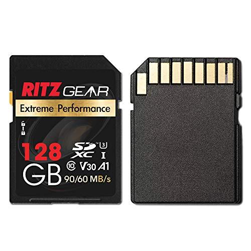 Ritz Gear Ritz Gear Extreme Performance 128GB [10-Pack] SDXC V30 UHS-I Class 10 Storage Card | 90/60 MB/s Read/Write Speed for DSLR & 3D Camera, 4K HD Video, Pro Videographers & Vloggers