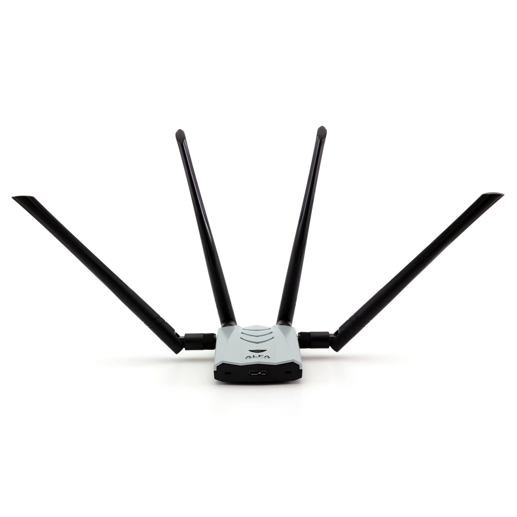 ALFA Network ALFA AC1900 WiFi Adapter - 1900 Mbps 802.11ac Long-Range Dual Band USB 3.0 Wi-Fi Network Adapter w/4x 5dBi External Dual-Band Antennas, TAA Compliant