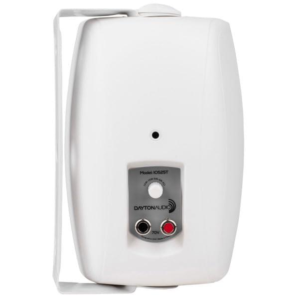 Dayton Audio Dayton Audio DA120R 120W 70V Rack Mixer-Amplifier - (4) 5-1/4" White 2-Way Indoor/Outdoor Speakers