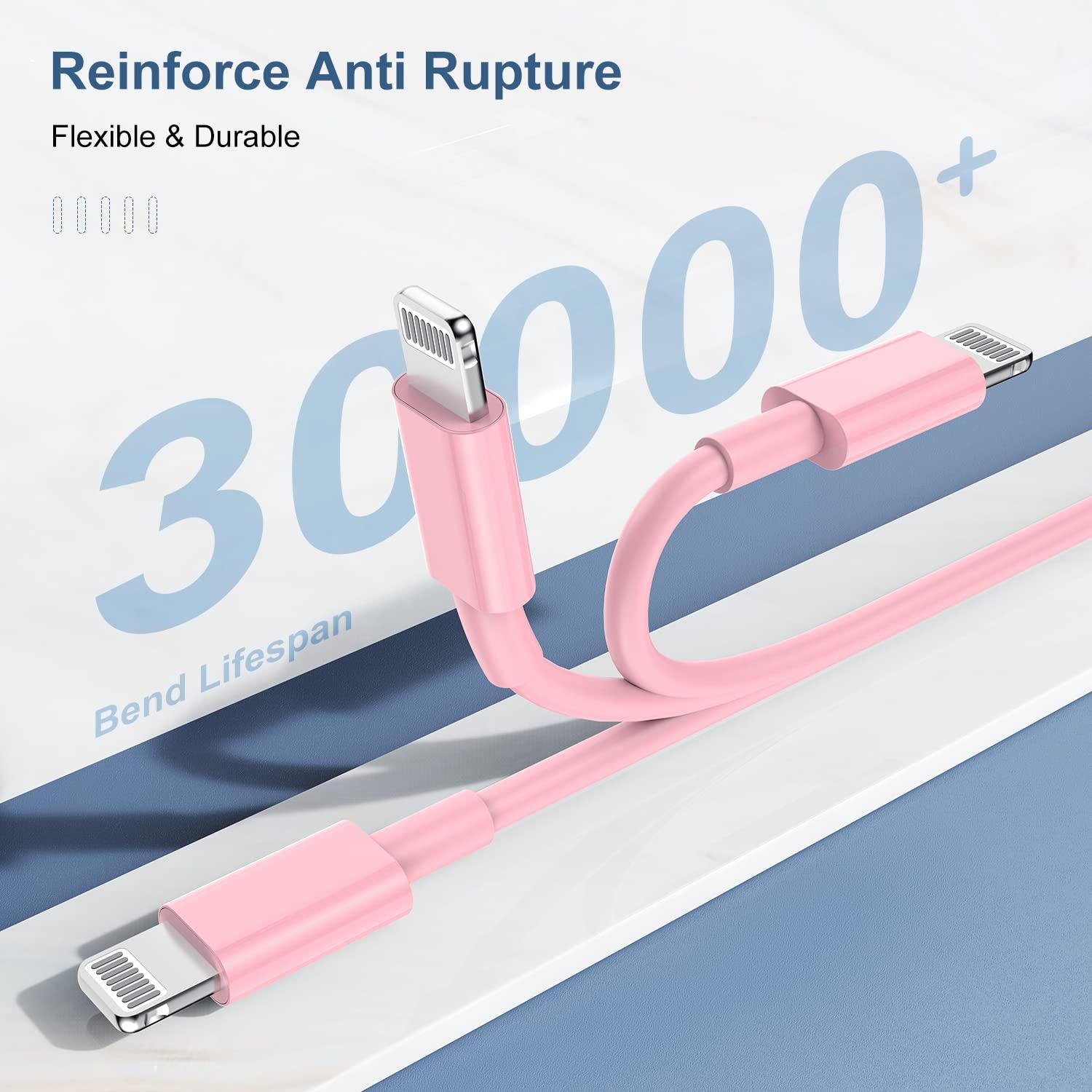 OOOUSE 6ft iPhone Charger USB C Lightning Cable,Usbc to Lighting Fast Charging Cord for iPhone 13 12 Charger Cable 6 ftApple MFi Certified,Long Type C Wire for Apple iPhone 13 12 Pro Max 11 X XS Pink