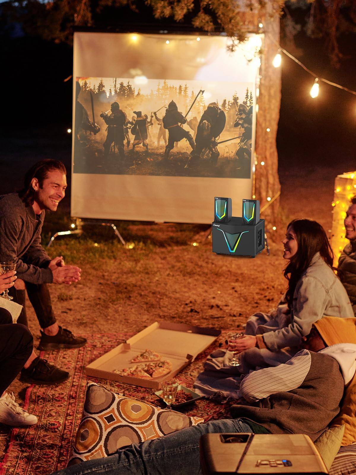 cinnkeyi cinnkeyi 2.1 USB-Powered Computer Speaker with Subwoofer,Computer Speakers with 9'' subwoofer-Dual 4.7'' mid-Treble Full-Range Satellites for PC,Speaker with Dynamic RGB,Up to 16W, 3.5mm Inputs