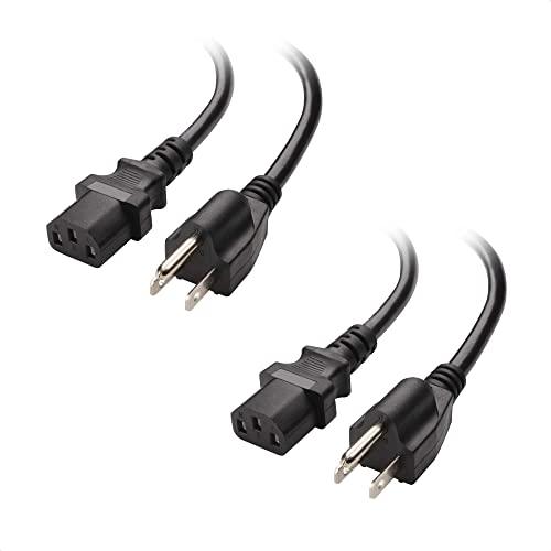 Cable Matters Cable Matters 1-Pack VGA to VGA Cable with Ferrites (SVGA Cable) 10 Feet & 2-Pack 16 AWG Heavy Duty 3 Prong Computer Monitor Power Cord (NEMA 5-15P to IEC C13)