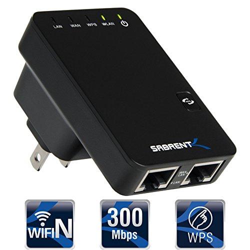 SABRENT Sabrent Wi-Fi Range Extender 300mbps 2.4GHZ 801.11N Multifunction Mini Router / Repeater / Access Point / Client / Bridge - Wall Plug Version (WR-WN300)