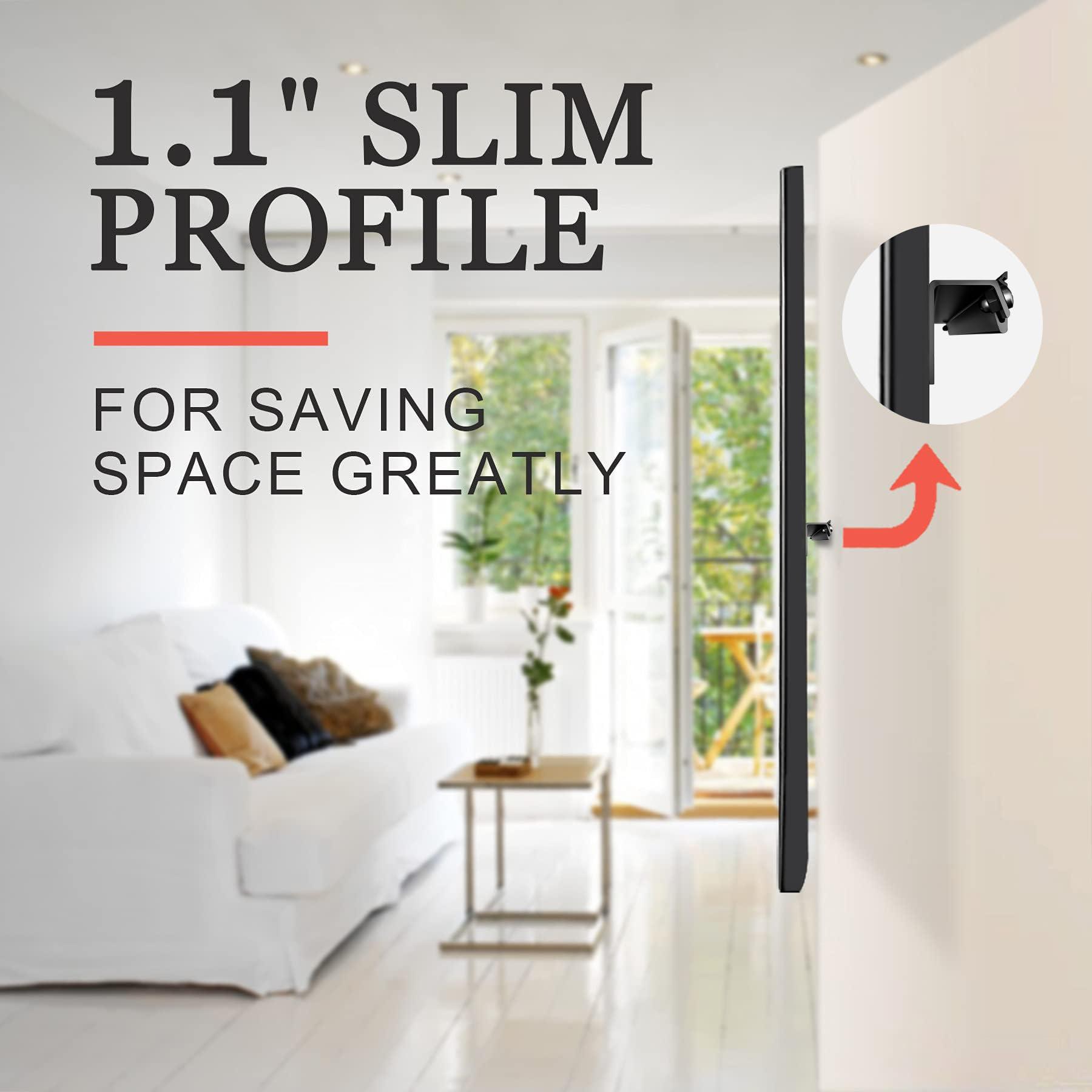 Auoace No Stud TV Wall Mount, 32-75 inch TVs Drywall Studless Bracket, No Damage, No Drill, Non Screws, 1 Minutes Easy Install TV Hanger fits VESA 100x100 to 600x400, Include Hardware Levels