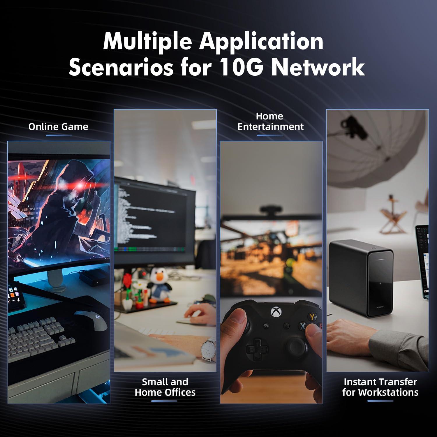 YuLinca 8 Port 10Gbps SFP+ Managed Switch, Support 1G/2.5G/10G SFP Module, 160Gbps Bandwidth, Desktop|Wallmount Metal Fanless, YuLinca Managed Fiber Switch