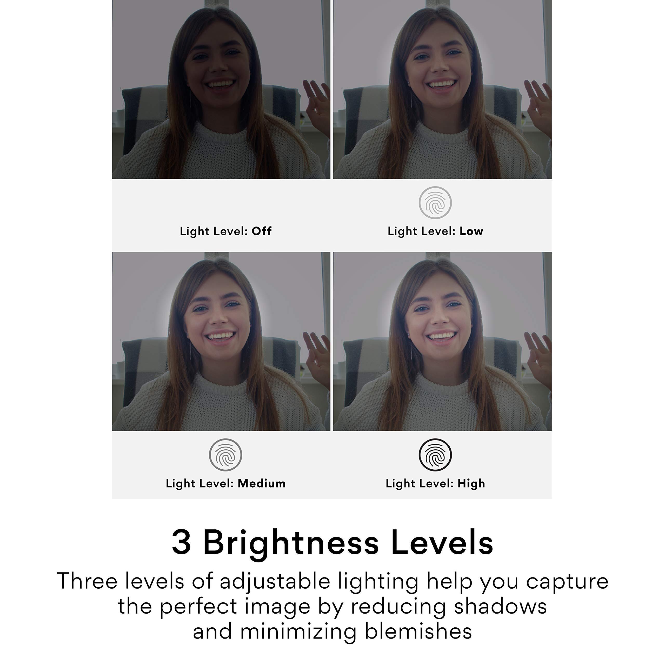 MEE audio MEE audio CL8A 1080p HD Webcam with Ring Light, Microphone, Autofocus, Low Light Correction, 360° Rotation; USB Streaming Web Camera for Video Calling via Zoom/Skype on Computer PC Mac Laptop Desktop