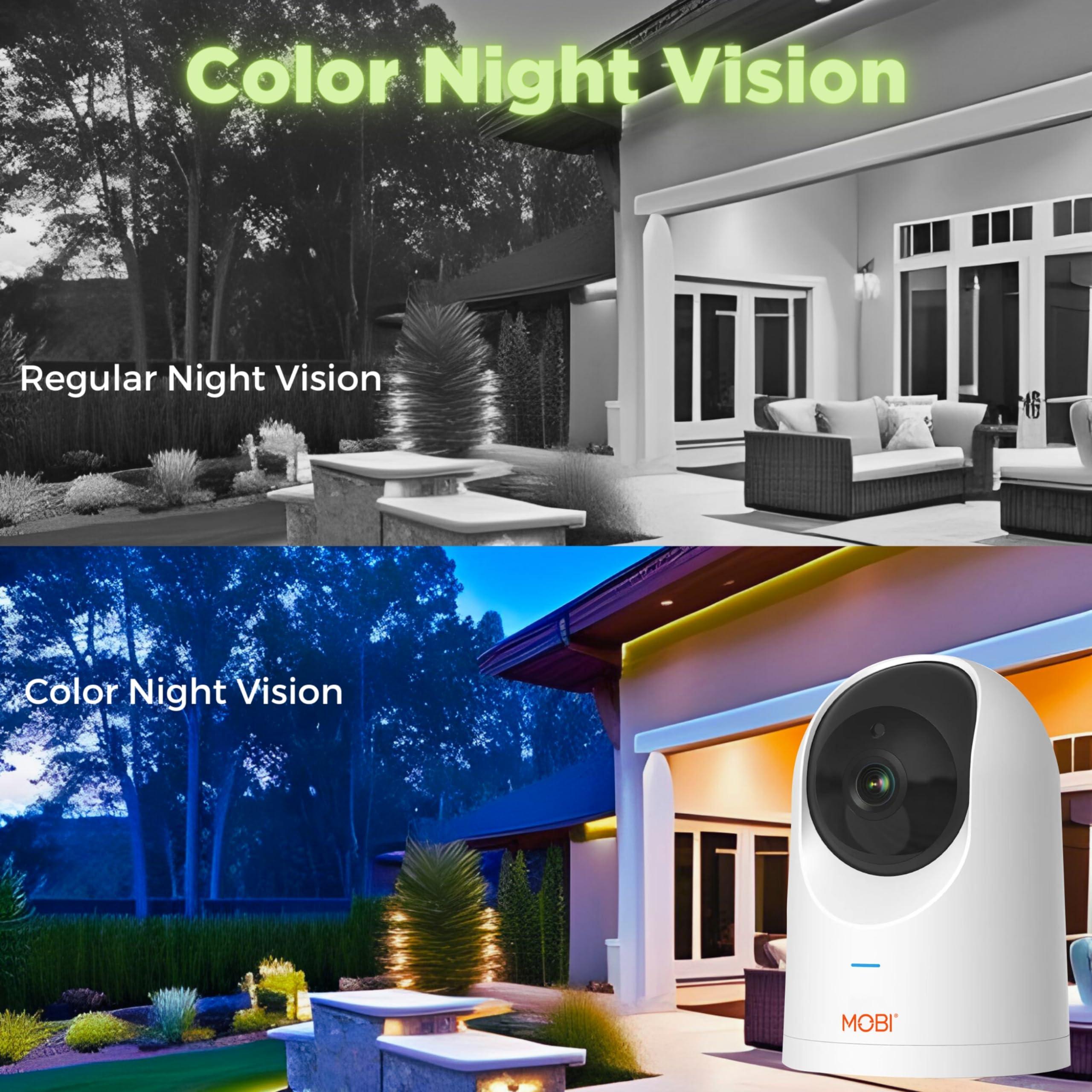 MOBI MobiCam PRO Baby & Home Monitoring Camera: Full HD, 355Pan, 120Tilt, 2-Way Audio, Color Night Vision, Motion Tracking & Sound Detection, Temp & Humidity Readings, Supports 5G/2.4GHz Wi-Fi