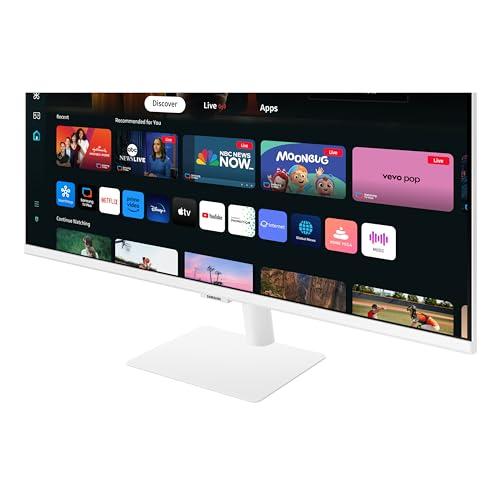 Samsung SAMSUNG 32-Inch M7 (M70D) Series 4K UHD Smart Monitor with Streaming TV, Speakers, HDR10, USB-C, Multiple Ports, Gaming Hub, SolarCell Remote, Vision Accessibility Tools, LS32DM703UNXZA, 2024, White