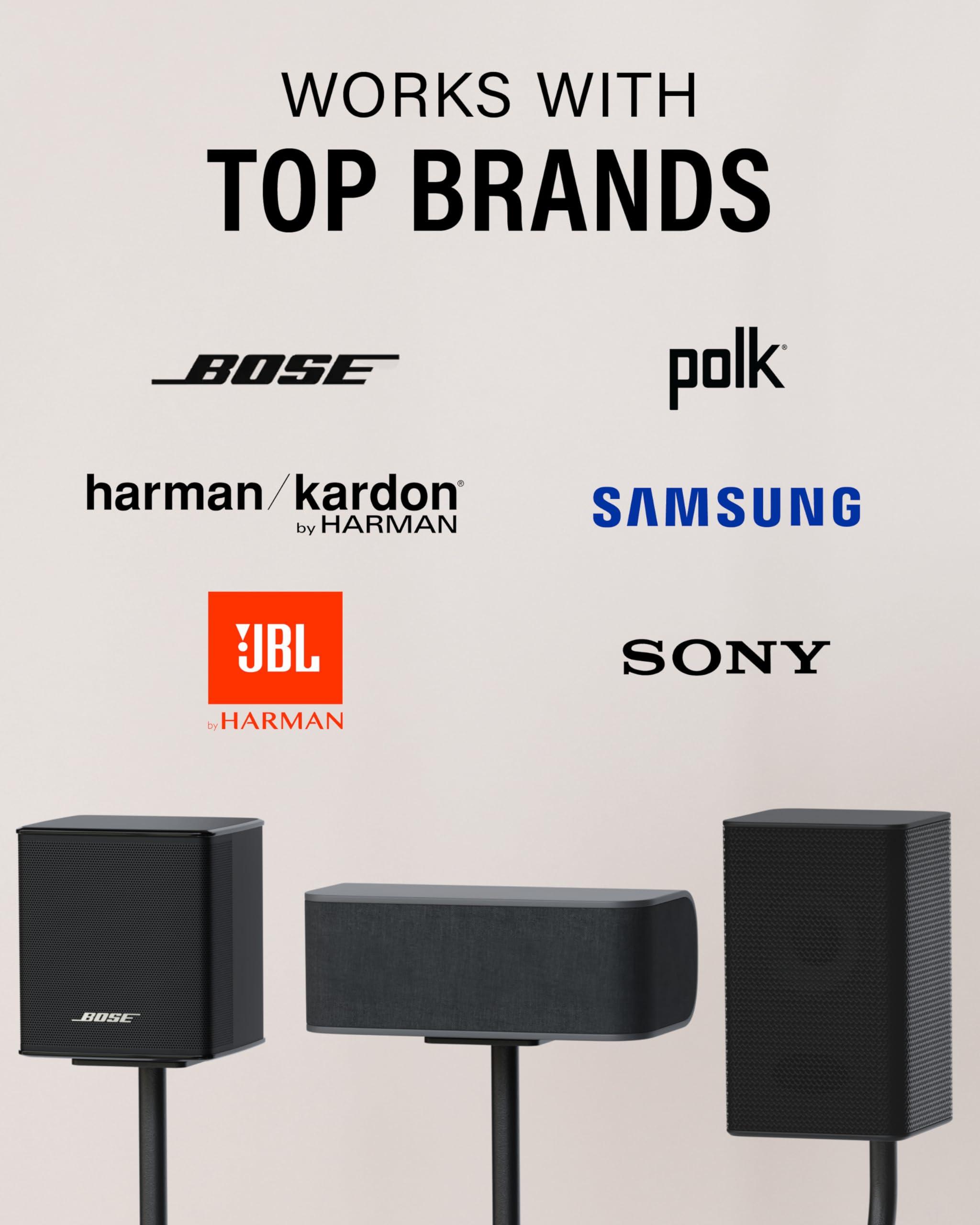 Sanus SANUS Speaker Stands Pair - Adjustable Height Speaker Stands for Satellite & Bookshelf Speakers up to 3.5lbs - Tool-Free Adjustment & Easy DIY Assembly