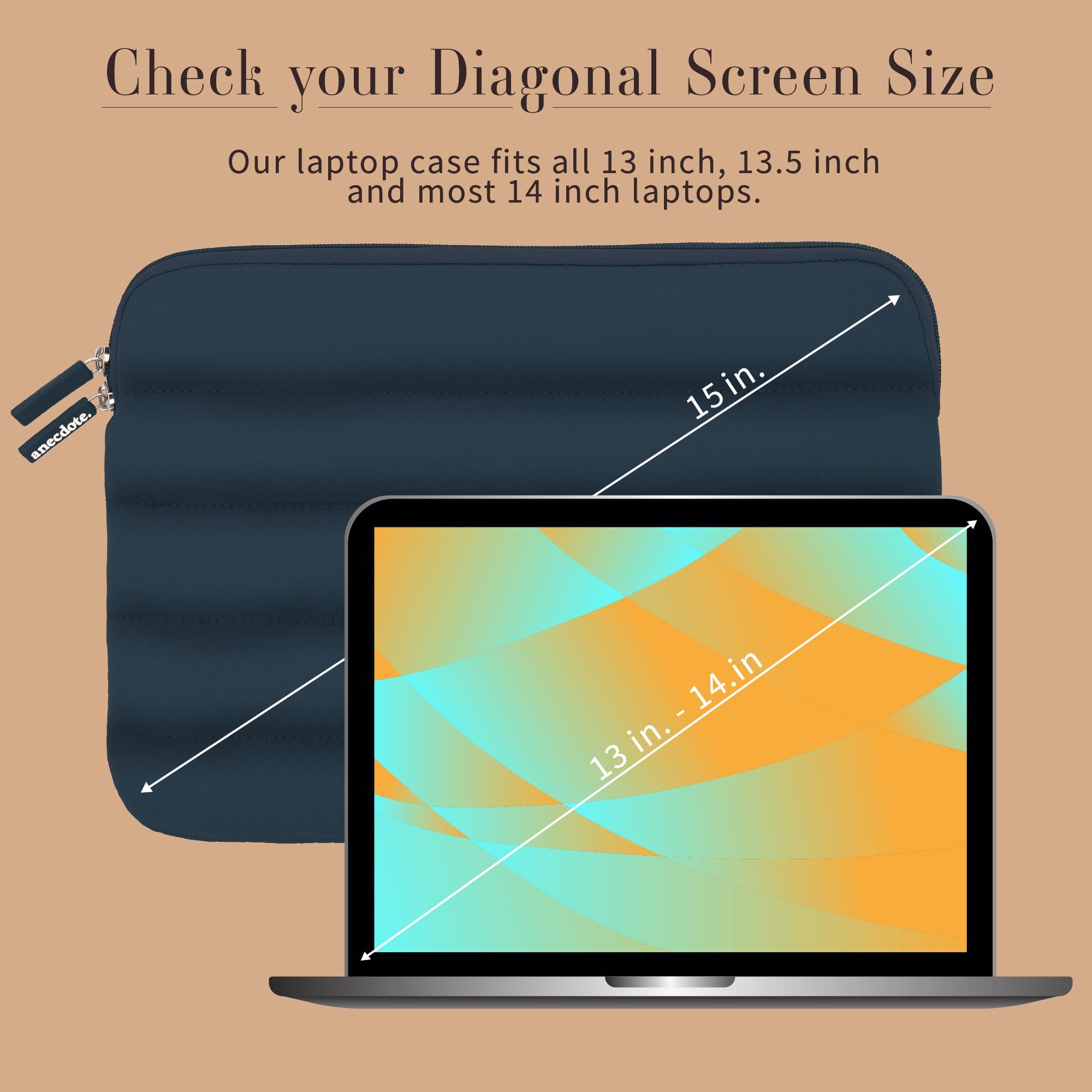 ANECDOTE. ANECDOTE Laptop Case 13-14 Inch A Perfect Laptop Sleeve That is Compatible with MacBook Air/Pro and iPad Pro 12.9 Fits in Your Bag, Made of 100% Nylon with Aesthetic Design (Navy)