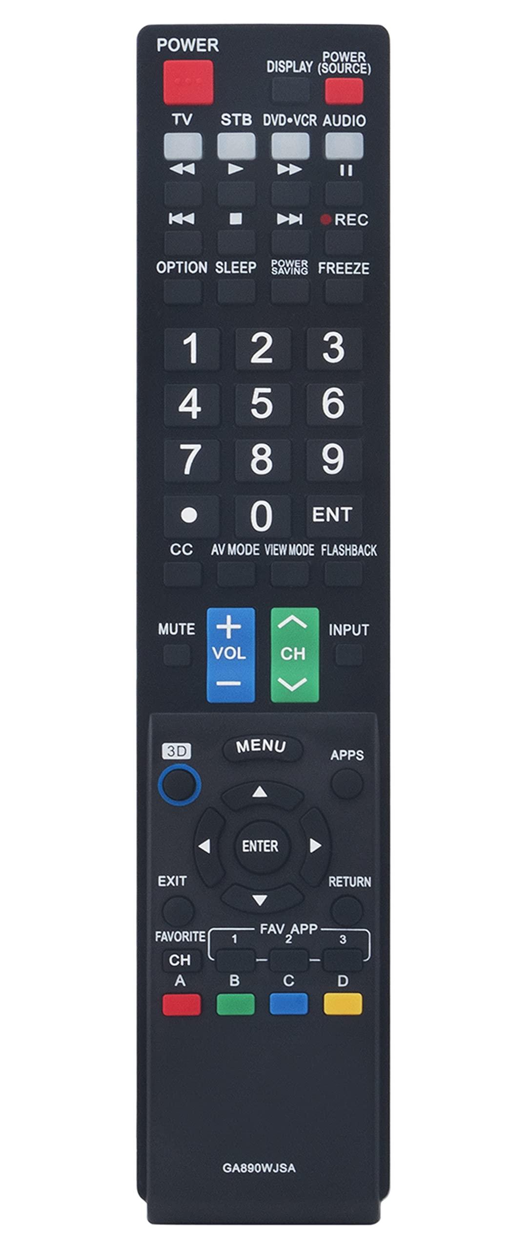 VINABTY Replaced Remote fit for Sharp TV Remote GA890WJSA GB005WJSA GB004WJSA GA935WJSA GB105WJSA GB118WJSA
