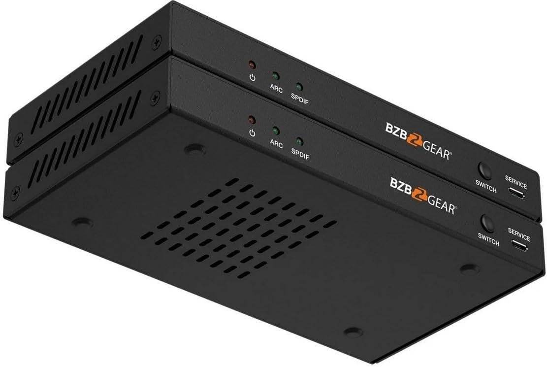 BZB GEAR BZBGEAR 4K UHD HDMI Over Ethernet Extender with IR/ARC/PoC/RS-232/Ethernet and Audio Embedding/De-embedding up to 330ft - BG-EXH-100C5