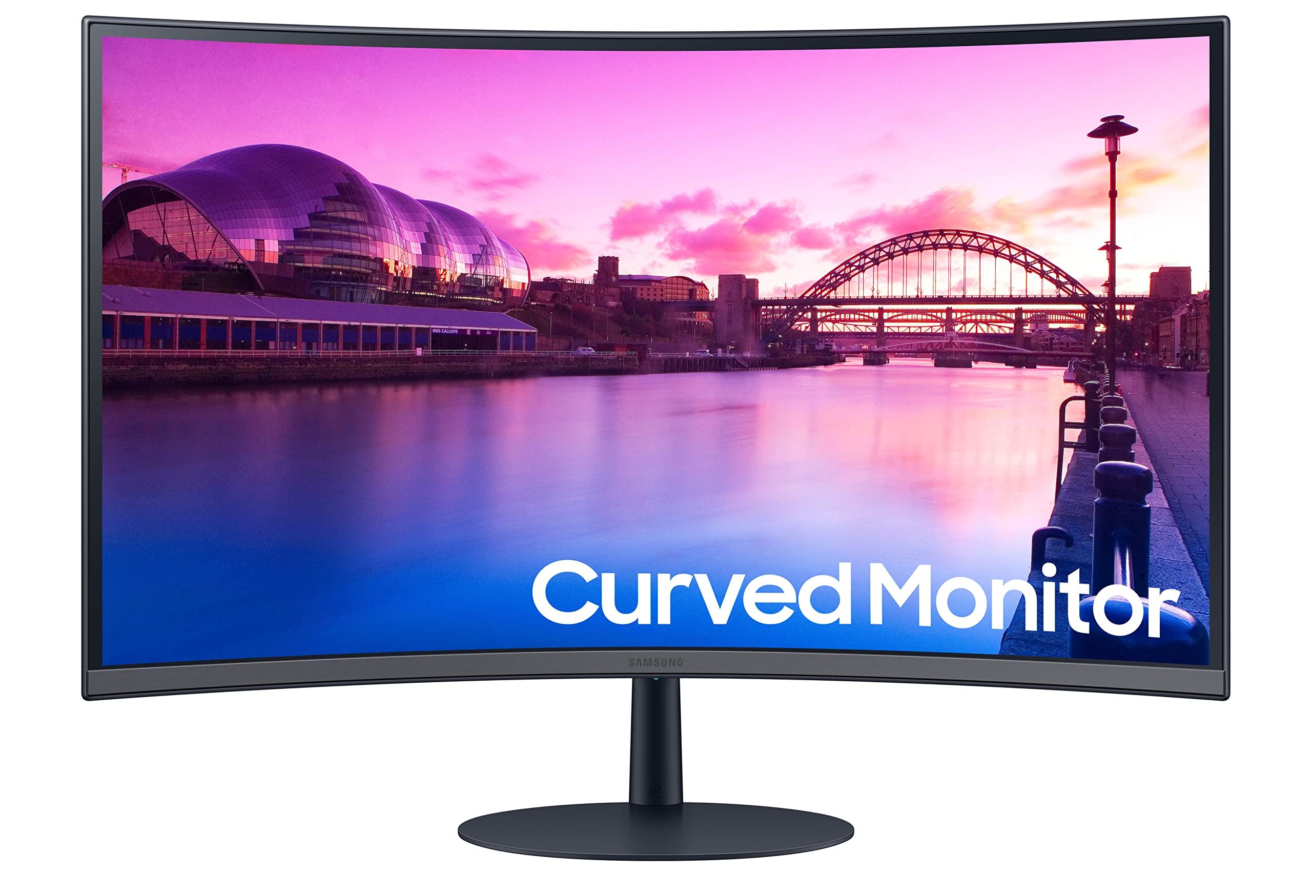SAMSUNG SAMSUNG 32-Inch S39C Series FHD Curved Gaming Monitor, 75Hz, AMD FreeSync, Game Mode, Advanced Eye Comfort, Frameless Display, Built in Speakers, Slim Metal Stand, LS32C392EANXGO, 2023, Black