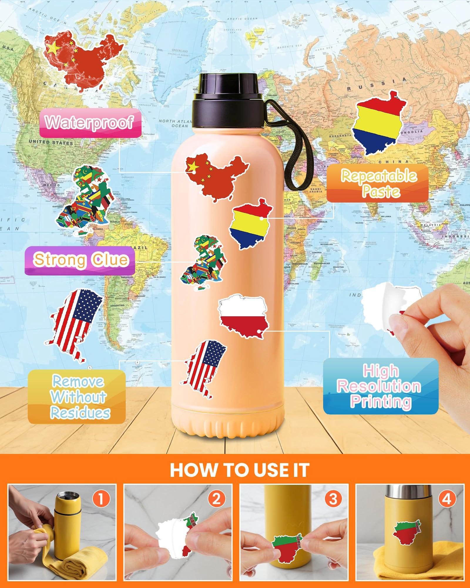 Spriggenix 32sheets Country Flag Stickers for Decor, 400+pcs World Flag Stickers for Scrapbooking Country Stickers for Water Bottles Waterproof World Stickers Travel Stickers for Luggages Suitcase Laptop Phones
