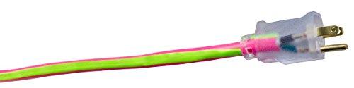 Southwire Southwire Heavy Duty Extension Cord, 100Ft, 12 Gauge, 3 Conductor, Neon Extension Cord, SJTW, Pink and Green, 2549SW0077