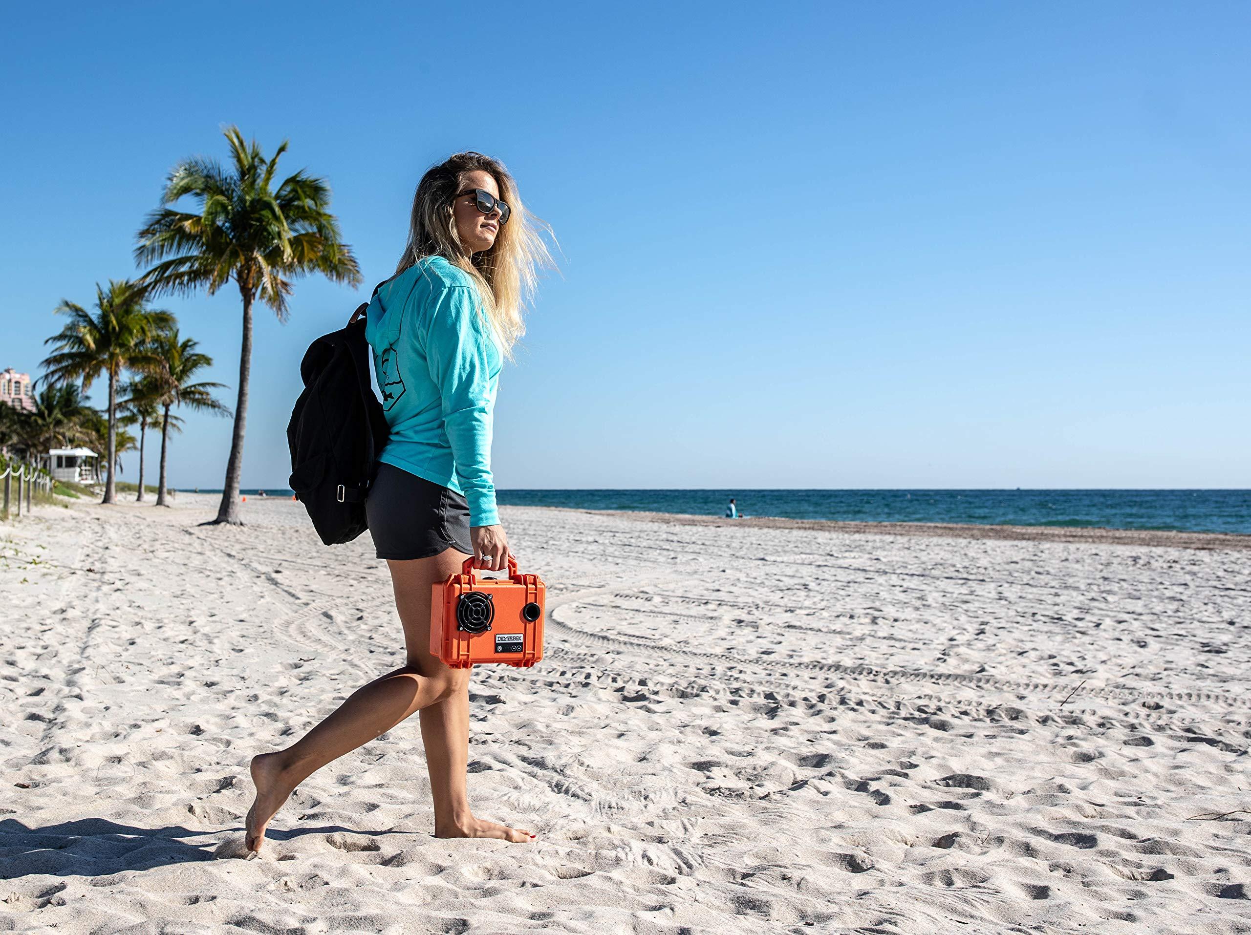 DemerBox DemerBox: Waterproof, Portable, and Rugged Outdoor Bluetooth Speakers. Loud Sound + Deep Bass, 40+ hr Battery Life, Dry Box + USB Charging, Multi-Pairing Party Mode (Paniman Yellow, DB1)