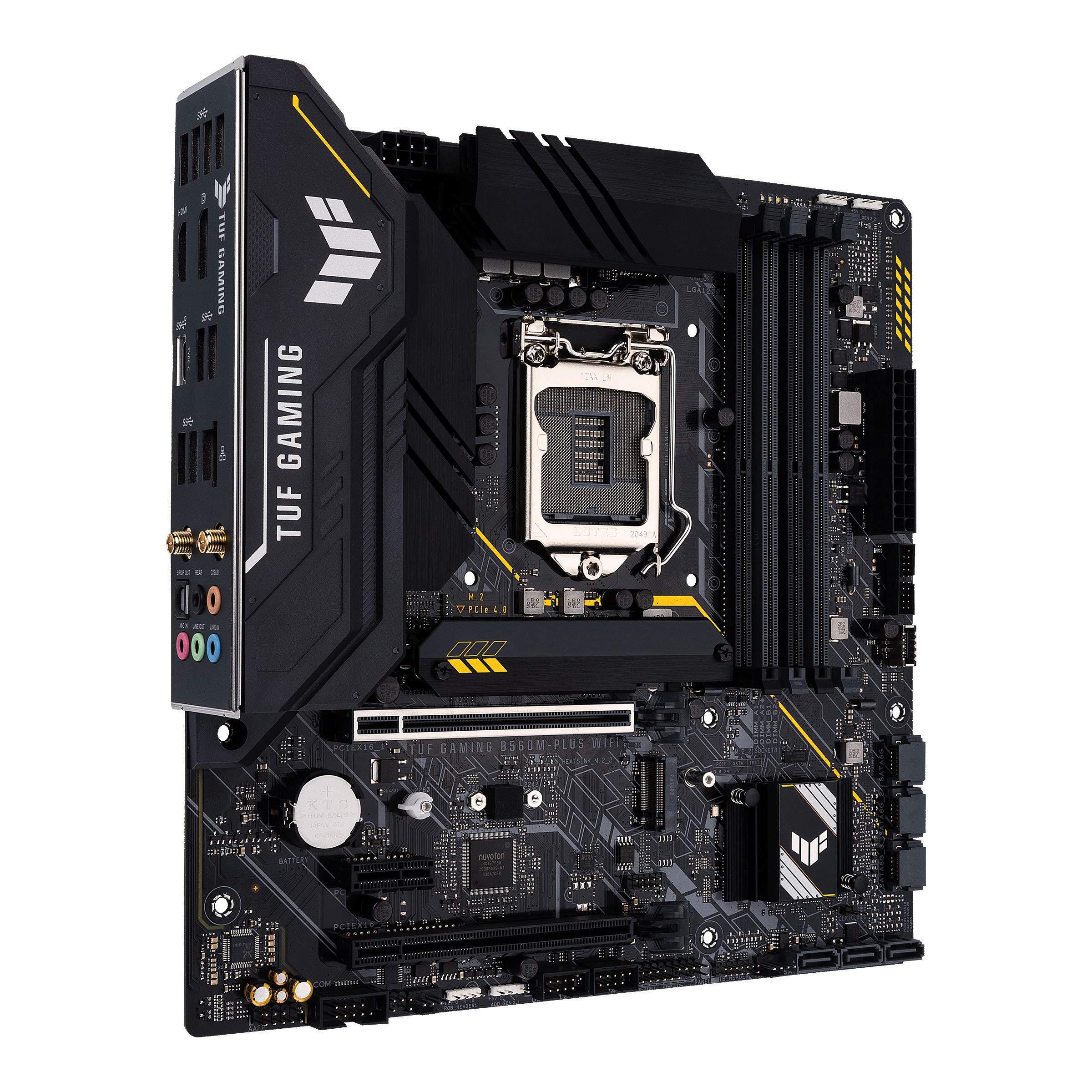 ASUS ASUS TUF Gaming B560M-PLUS WiFi LGA1200 (Intel11th/10th Gen) Micro ATX Gaming Motherboard (PCIe 4.0, 2X M.2 Slots,8+1 Power Stages, 2.5Gb LAN, WiFi 6, USB 3.2 Type-C, Thunderbolt 4 Support)