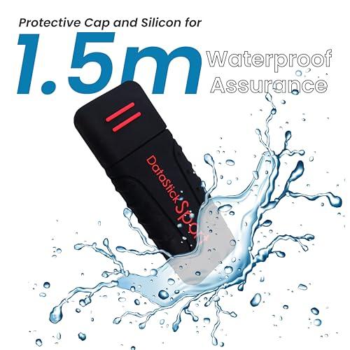 Centon Centon Electronics DataStick Sport USB 2.0 Flash Drive, Waterproof USB Drive, Shock-Resistant Silicon Case, Versatile USB Stick, 8 GB Storage Capacity, Black, Pack of 10