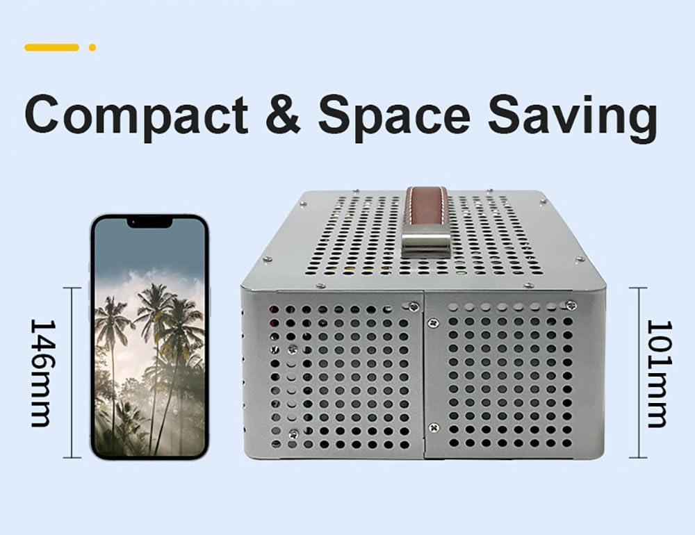 MerainMe ITX Mini Computer Case 5.1L Aluminum Mini ITX Motherboard Small PC Case Test Bench Support Small 1U Power Supply 150mm Vedio Card Gray