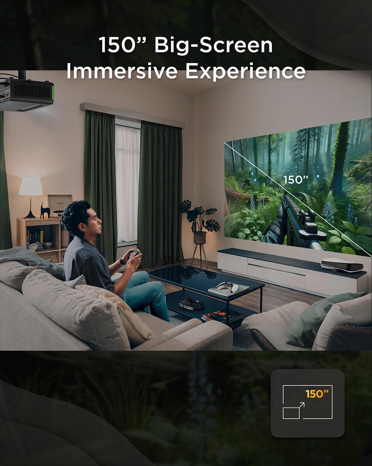 ViewSonic ViewSonic X1-4KPro 4K UHD LED Projector Designed for Xbox with Built-in Google TV and Netflix, 2500 ANSI Lumens, H/V Keystone, 4 Corner Adjustment, 1.3x Optical Zoom for Smart Home Theater