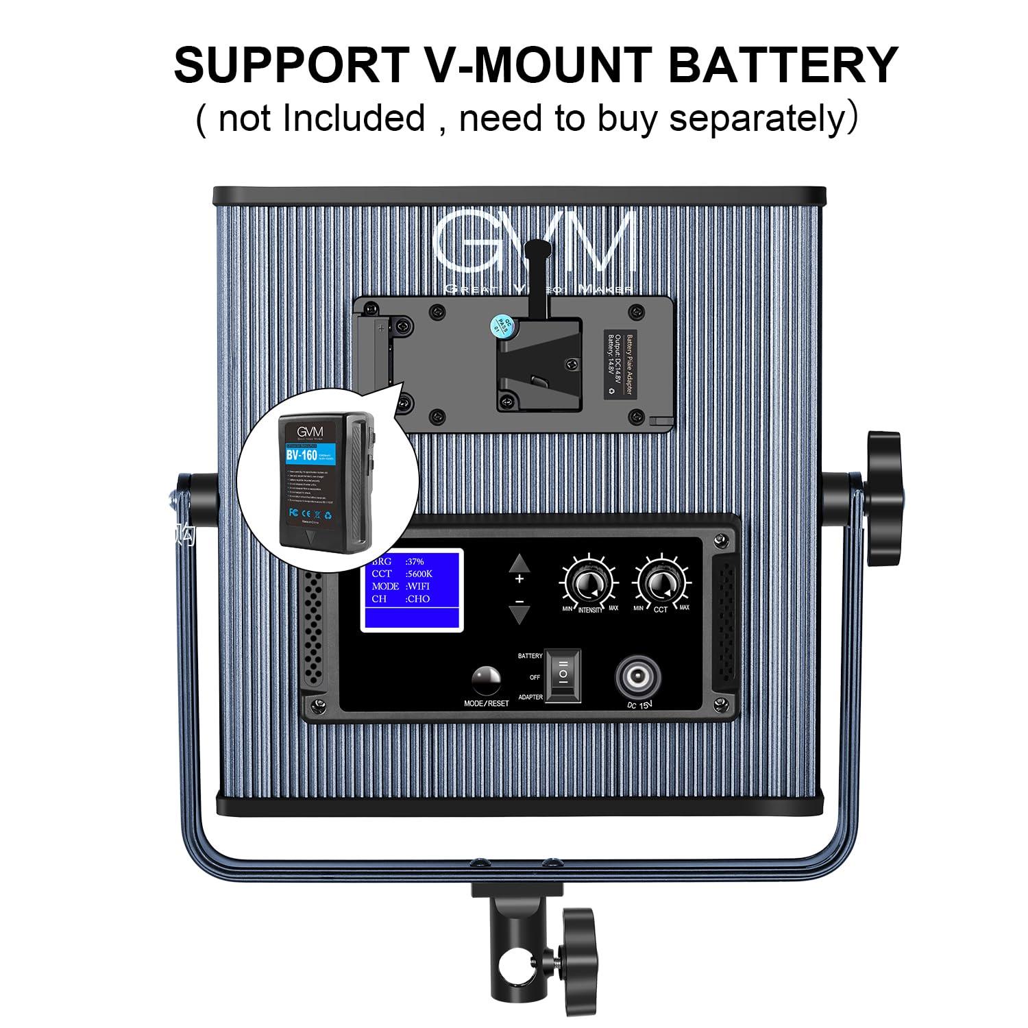 GVM Great Video Maker GVM 65W LED Video Lighting Kits with APP Control, Bi-Color Variable 3200K~5600K with Digital Display Brightness of 10~100% for Video Photography, CRI97+ TLCI97 Led Video Light Panel, 1216 Led Beads