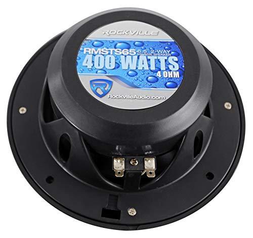 Rockville Pair Rockville RMSTS65B 6.5" 800w Waterproof Marine Boat Speakers 2-Way Black