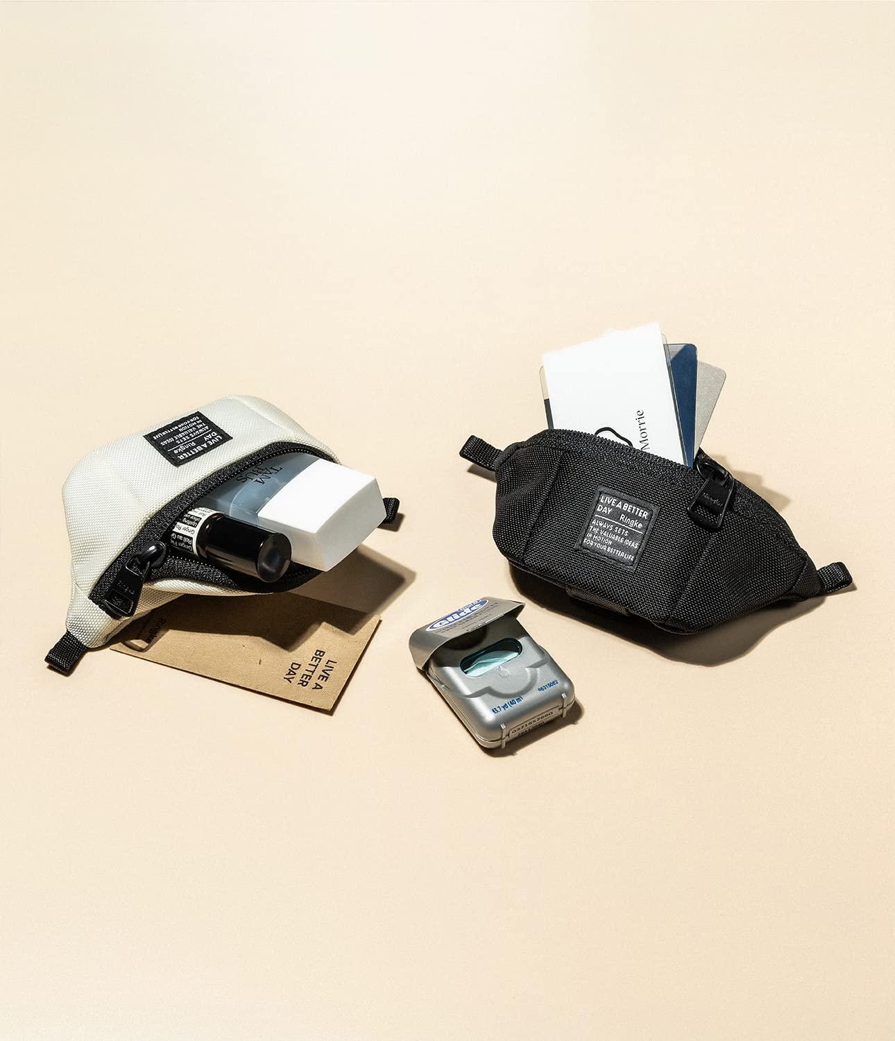 Ringke Ringke Mini Pouch Sling Bag, Small Bag for Universal Wireless Ear Buds, Durable Waterproof Keychain Accessories Compatible with AirPods Pro 2nd Generation and AirPods 4 Case - Black