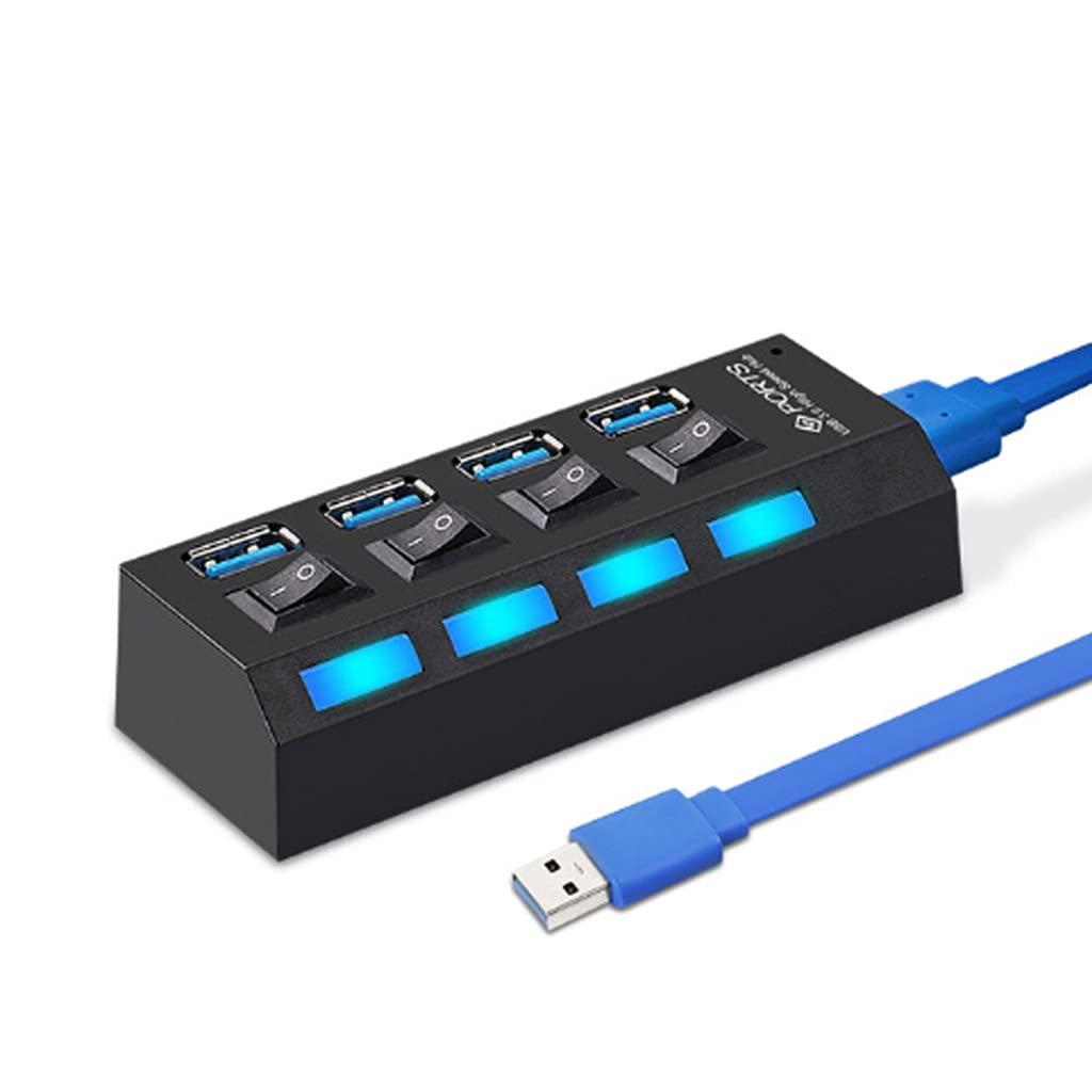 IFGSIWRIJIKWJJEA USB 3.0 Hub USB Hub 3.0 Multi USB Splitter 3 Hab Use Power Adapter 4 Port Multiple Expander USB3 Hub with Switch for PC
