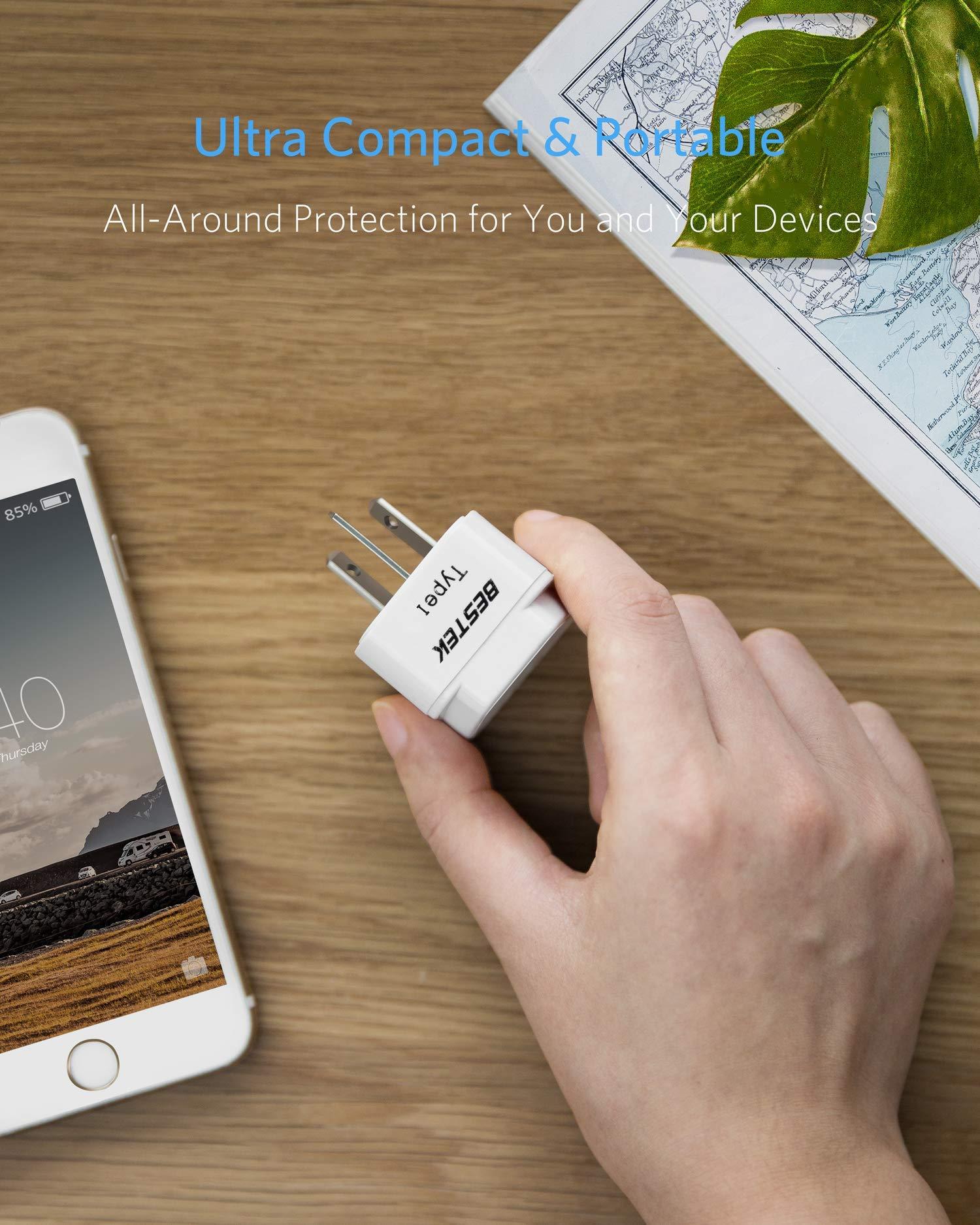 BESTEK BESTEK Worldwide Travel Plug Adapter Set, Grounded Universal Power Plug Adapter for USA to US, EU, AU, UK, GE, HK and More- 8 Packs