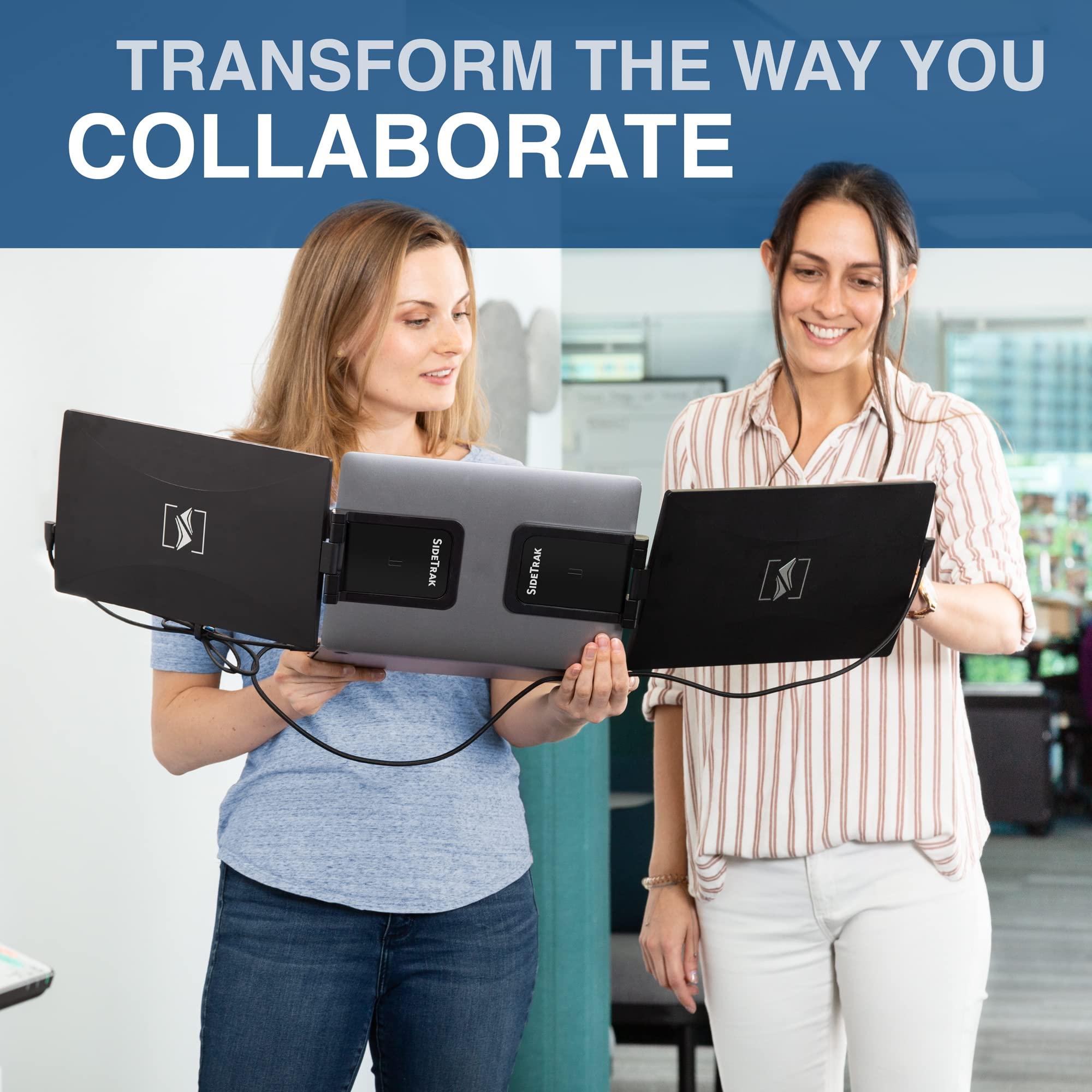 SideTrak SideTrak Swivel Triple 14\"\" Patented Attachable Portable Monitor - FHD TFT Laptop Triple Screen with Kickstand, For Mac, PC, and Chromebook, Fits All Laptops, Powered by USB or Mini HDMI Port (Triple)