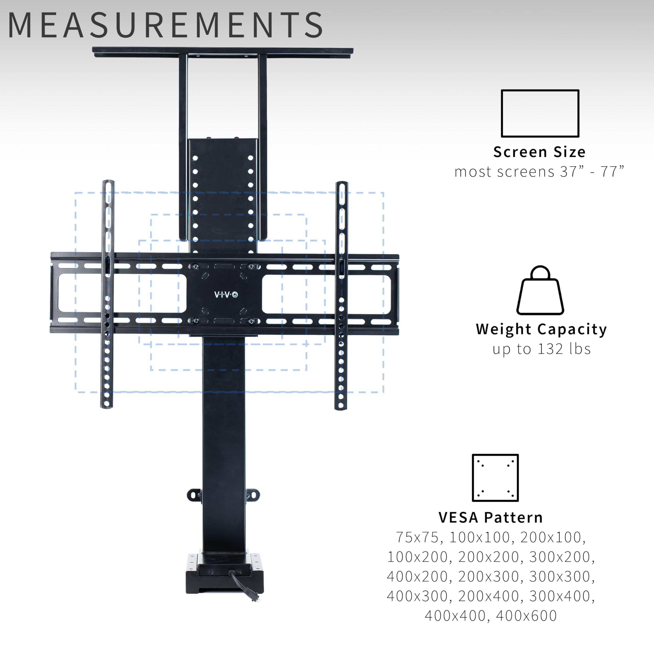 VIVO VIVO Motorized TV Stand for 32 to 65 inch Screens, Vertical Lift Television Stand with Remote Control, Compact TV Mount Bracket, MOUNT-E-UP65A