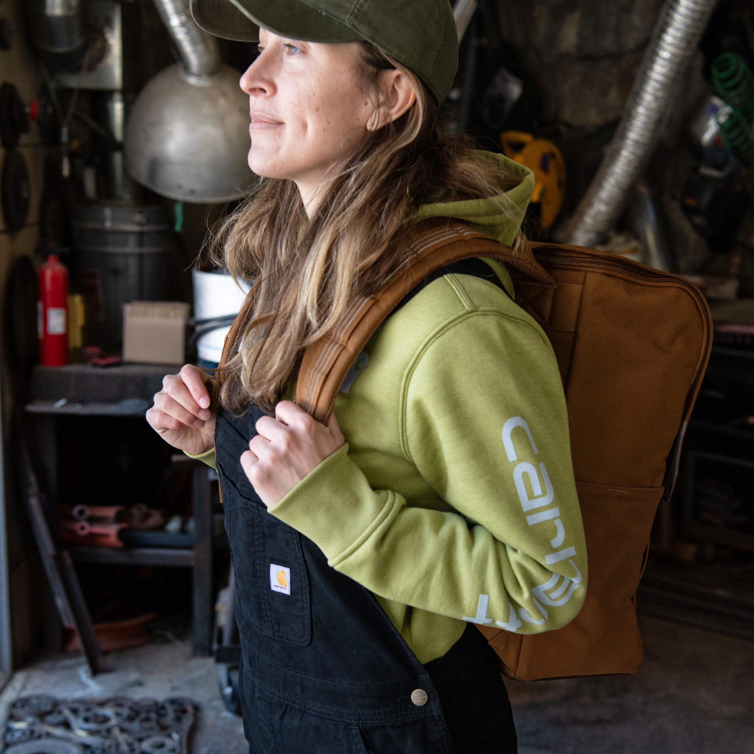 Carhartt Carhartt 21L Top-Load Backpack, Water Resistant Coated Canvas Base with Laptop Sleeve, Port, One Size