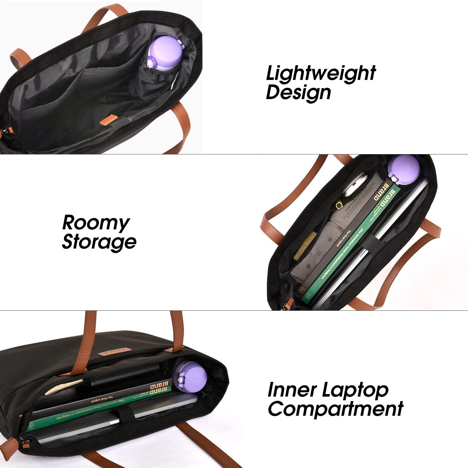 OEIPSMK OEIPSMK Laptop Tote Bag for Women Shoulder Bag with 16 Computer Compartment for Work School Travel (Black)