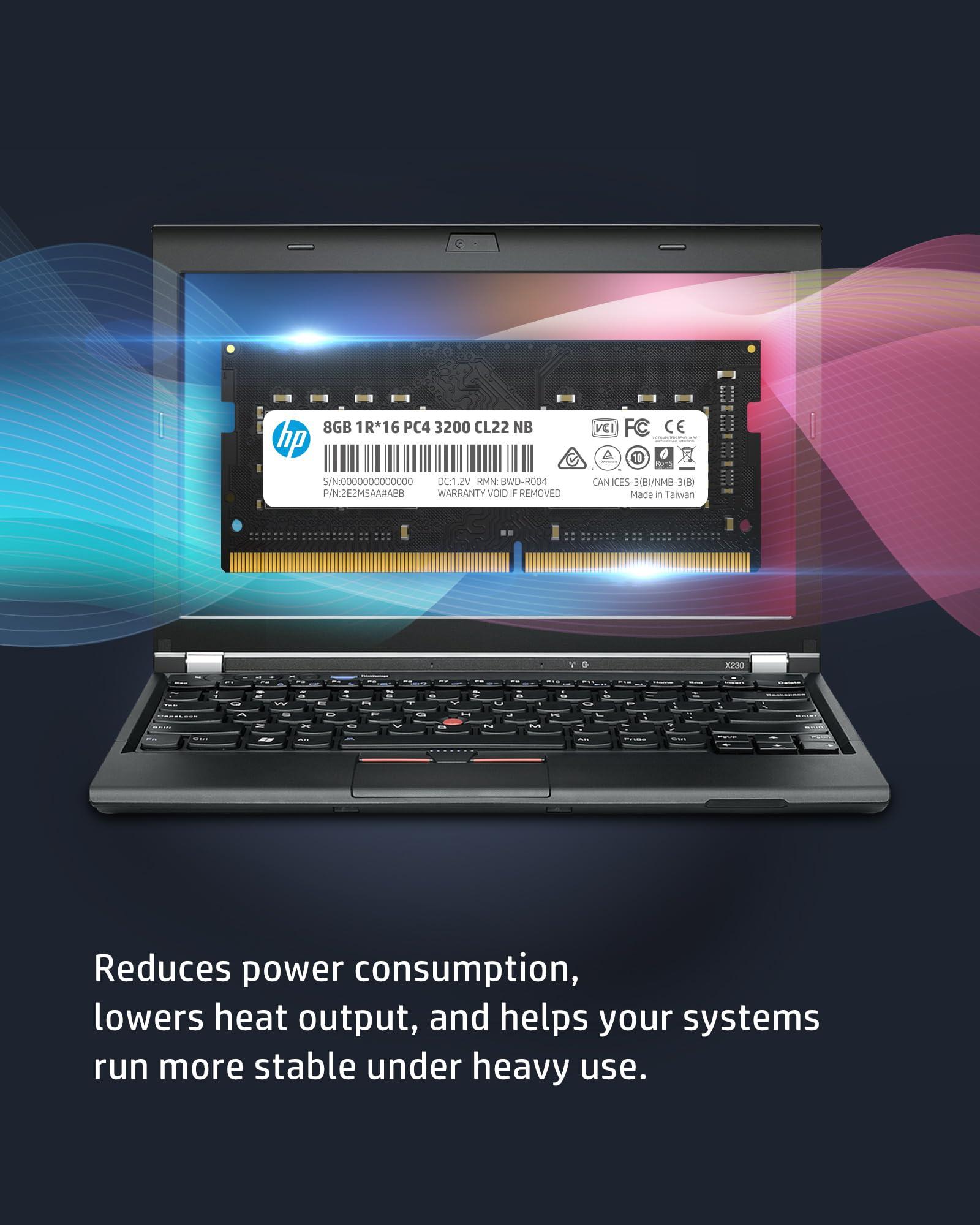 HP HP S1 8GB RAM DDR4 (1x8GB) Laptop Ram 3200 MHz SODIMM PC4-2500 CL22 Memory 1.2v - 2E2M5AA#ABB