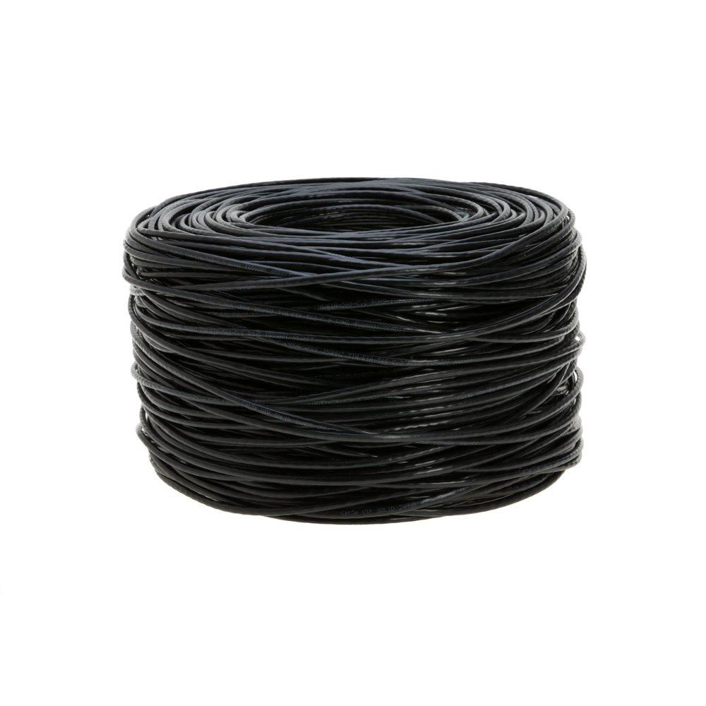 Cables Direct Online Cables Direct Online 500FT CAT6 Solid Cable 550Mhz Ethernet LAN UTP 23AWG RJ45 Network Copper Clad Aluminum Wire Bulk (Black)