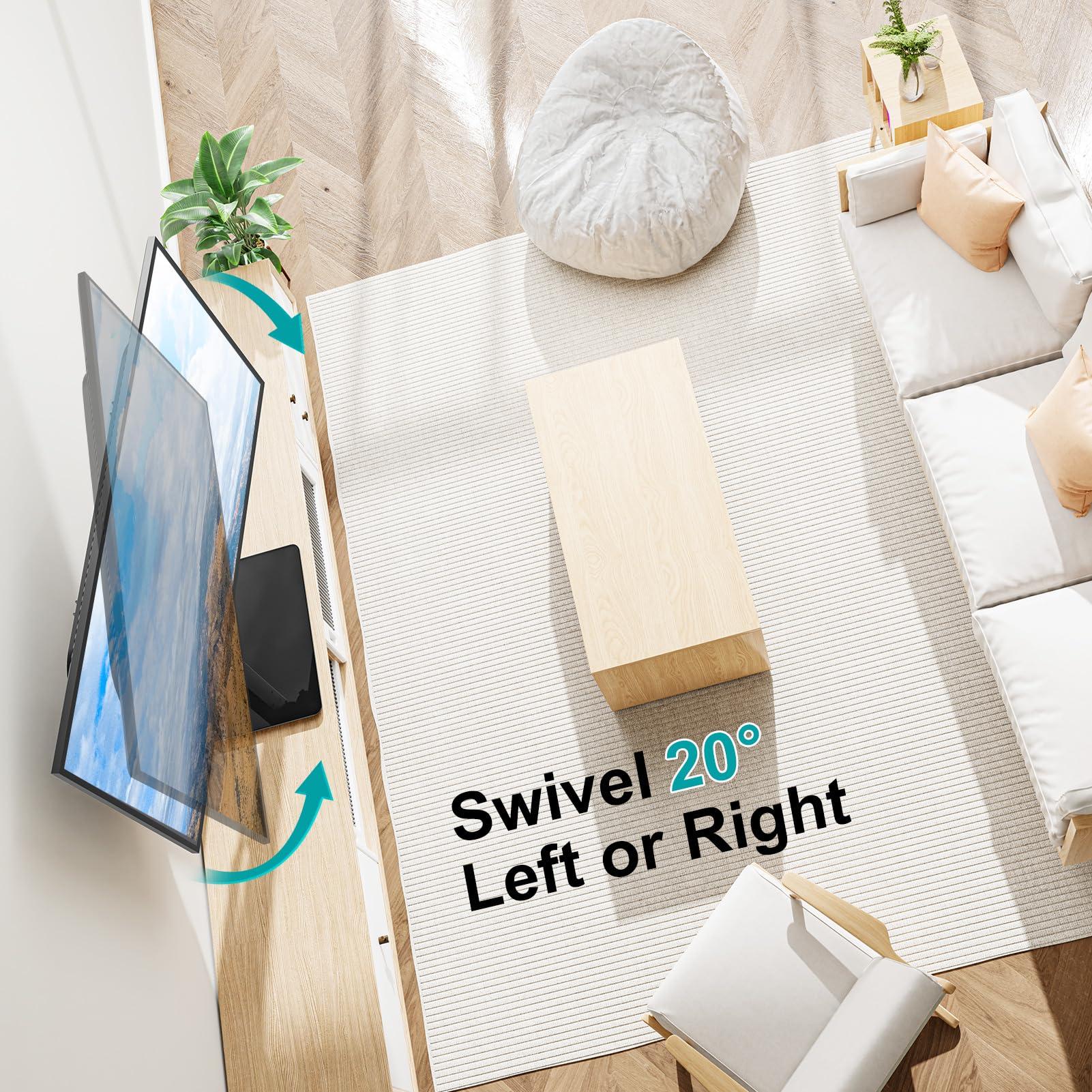 MOUNT PRO MOUNT PRO Universal Swivel TV Stand Base, Table Top TV Stand for 37 to 65, 70, 75 Inch LCD LED TVs, Height Adjustable TV Mount Stand with Tempered Glass Base, Holds up to 88lbs, Max VESA 600x400mm